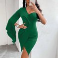 thumbnail image 2 of Mono de color sólido para mujer, falda corta, sexy, sin hombros, cintura, vestido sin mangas Fridja  hjkh7214, 2 of 8