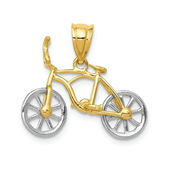FJC Finejewelers 14k Yellow White Gold Moveable Bicycle Charm