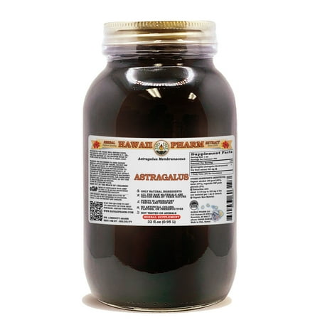 Astragalus (Astragalus Membranaceus) Dry Root Liquid Extract. Expertly Extracted by Trusted HawaiiPharm Brand. Absolutely Natural. Proudly made in USA. Tincture 32 Fl.Oz