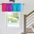 thumbnail image 5 of Pink Purple Blue } Valances for Windows, Rod Pocket Kitchen Valance Curtains - Soft & Washable Small Window Treatment for Living Room, Bathroom, Gradient Color Stripe 54x18inch, 1 Panel, 5 of 9