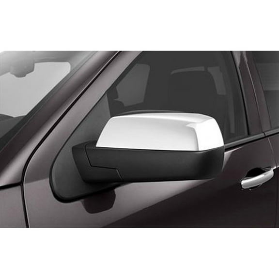 Mirror Covers for 2015-2019 Chevy Silverado HD (Chrome Top Half Replacement)