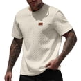 thumbnail image 2 of COSFO Short Sleeve Men's T-Shirts Casual Jacquard Shirt Summer Crew Neck Solid Classic Fit Men Tshirts Xl, 2 of 9