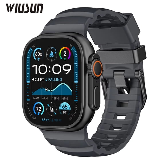 WIUSUN Silicone Rugged Band For Apple Watch Series 11 10 9 8 6 5-1 46mm Ultra 49mm iWatch 44mm 45mm Sports Strap Bracelet