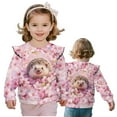 thumbnail image 2 of Garronmavis Hedgehog Kids Pullover Clothes Fashion Cherry Blossom Casual Long Sleeve Fall Winter Tops 8T Casual Clothes for Girls Warm Kids Sweatshirts Pullover for Outdoor Activities, 2 of 7