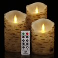 thumbnail image 2 of Flashing Candles, Candles, Birch Birch Bark Battery Candles, with Remote Control, 2 of 6