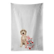 Carolines Treasures WDK3891WTKT 28 x 19 in. Unisex Doodle Fawn No.5 So Loved White Dish Towels Kitchen Towel - Set of 2