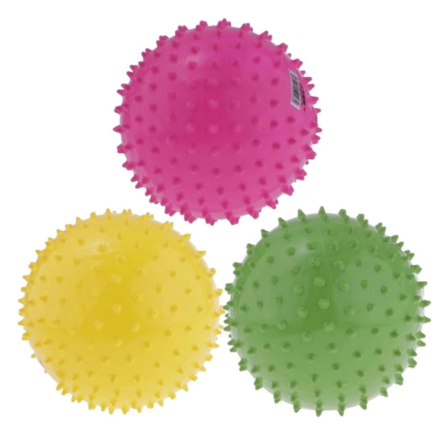 3Pcs 9 Inch Kids Knobby Bouncy Ball Spiky Sensory Ball for Yoga Massage Zulema none