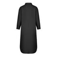 thumbnail image 5 of LLYwey s Spring Dresses for Women 2024 Fashion Turndown Collar Loose Long Sleeve Solid Mid Calf Dress Long Dress New Wedding Dresses Black M, 5 of 8