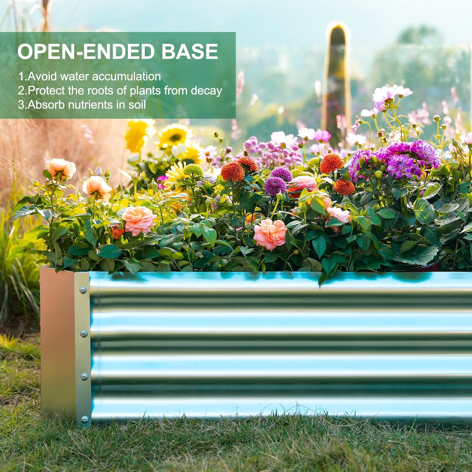 Land Guard 8x4x1ft Galvanized Steel Raised Garden Bed photo 6