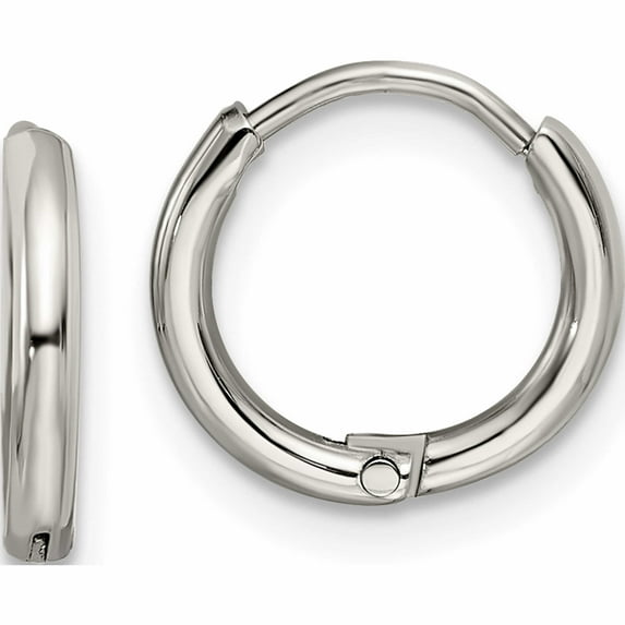 Stainless Steel Polished 1.6mm Hinged Hoop Earrings (11 X 11) Made In China sre1450