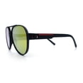 thumbnail image 6 of Mens Unique Metal Flex Hinge Round Fashion Racer Plastic Sunglasses Black - Orange Mirror, 6 of 8