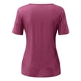 thumbnail image 4 of Askfv Tunic Tops for Womens Casual Square Neck Button Tops Short Sleeve Tunic Shirts Blouses Tops, 4 of 5