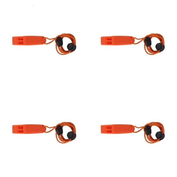 Portable 120dB Loud Blast Safety Signaling Whistle 4pcs Emergency Whistle with Adjustable Neck Strap for Kayaking