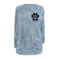 thumbnail image 4 of Dyegold Women's Fleece Pullover Cute Ladies Pullovers Dog Paw Print Cozy Fleece Winter Warm Sweater Casual Teen Girls Crewneck Shirts Fuzzy Fluffy Hoodie Loungewear Graphic Sweatshirt, 4 of 4