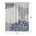 thumbnail image 5 of Blue Floral and Petal Pattern Shower Curtain 72"x84" ,Bathroom Decorative Shower Curtains Set with 12 Hooks,Modern Waterproof Washable Shower Curtain, 5 of 6