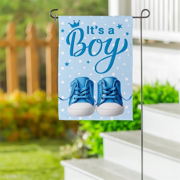 It's a Boy Blue Suede Garden Flag