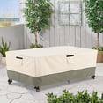 thumbnail image 2 of 84 Inch Rectangular/Oval Patio Table Cover,Heavy Duty Waterproof Outdoor Table Cover Winter, Patio Furniture Covers, Beige, 2 of 7