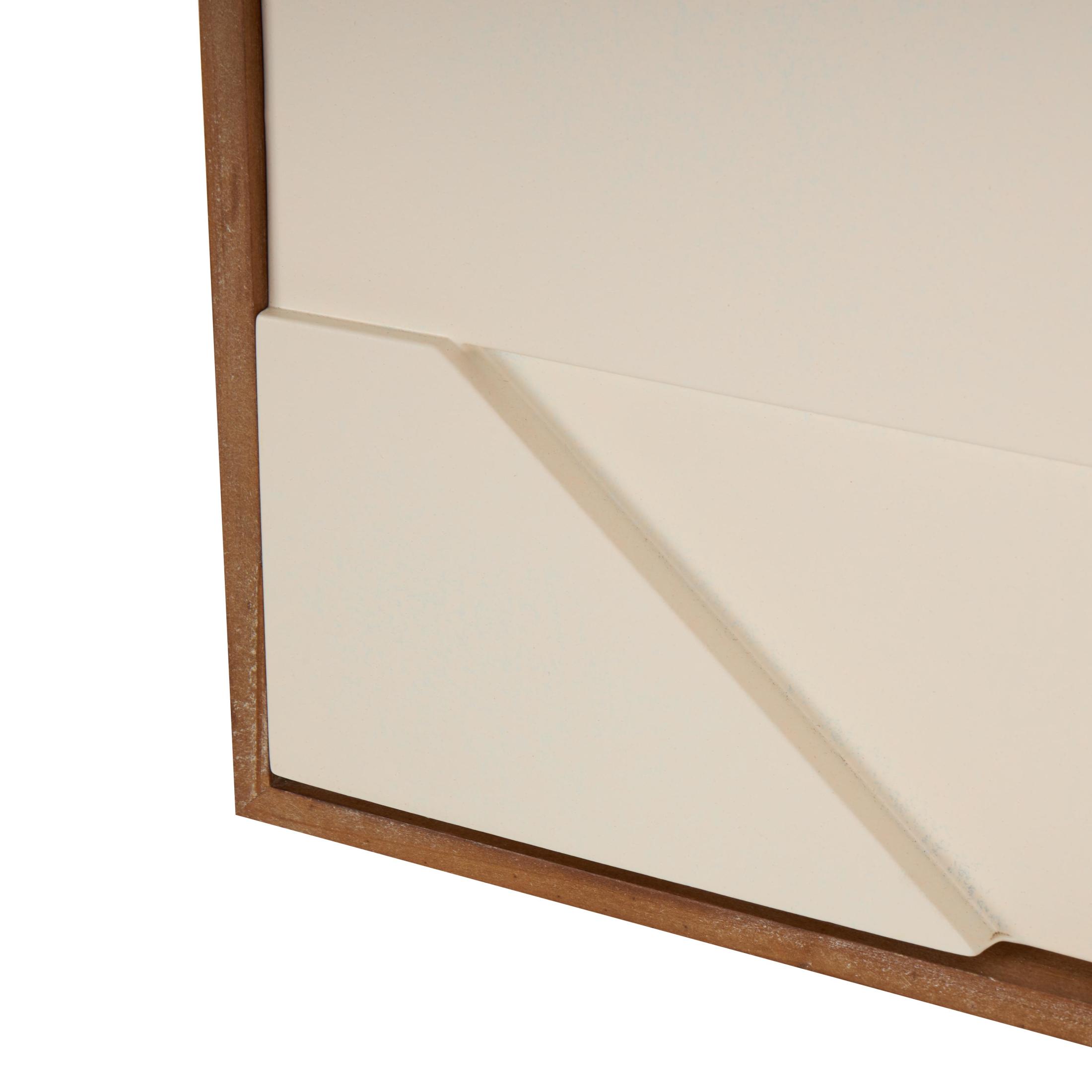 24" x 30" Geometric Framed Wall Art with Brown Wooden Frame, by DecMode