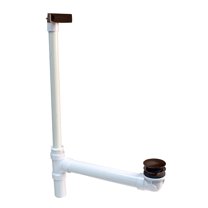 Westbrass Sch. 40 PVC Tip-Toe Drain Bathtub Assembly with Hidden Linear Overflow, Oil Rubbed Bronze