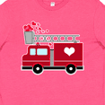 thumbnail image 4 of Inktastic Valentine's Day Red Firetruck with Pink Hearts Youth T-Shirt, 4 of 5