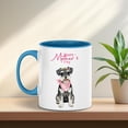 thumbnail image 4 of Happy Mother's Day Schnauzer Love Dog Mom Heart Flower 11oz Accent Two-tone Mug Miniature Schnauzer Dog Lover Coffee Tea Cup - 12004, 4 of 5