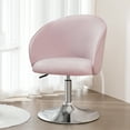 thumbnail image 5 of Furniliving Velvet Swivel Chair Upholstered Accent Chair Adjustable Mid-Backrest Leisure Chairs, Salmon Pink, 5 of 7