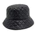 thumbnail image 4 of Sombrero de pescador de invierno sólido informal para la cabeza suave cómodo relleno acolchado elegante Negro, 4 of 9