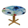 thumbnail image 3 of JEUXUS Elastic Tablecloth, Art Decorative Fabric Table Cover for, Summer Flowers Essence Growth Fragrance Petals, Fit Round Tables 35inch Diameter, Buffet Table/Parties/Holiday Dinner, 3 of 7