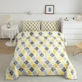 thumbnail image 2 of jejeloiu Abstract Rhombus Print Queen Comforter Set,Modern Geometric Flower Bedding Sets,Yellow Gray Bedding Comforter Set For Adults,Breathable Home Decor Reversible,3 Pieces, 2 of 8