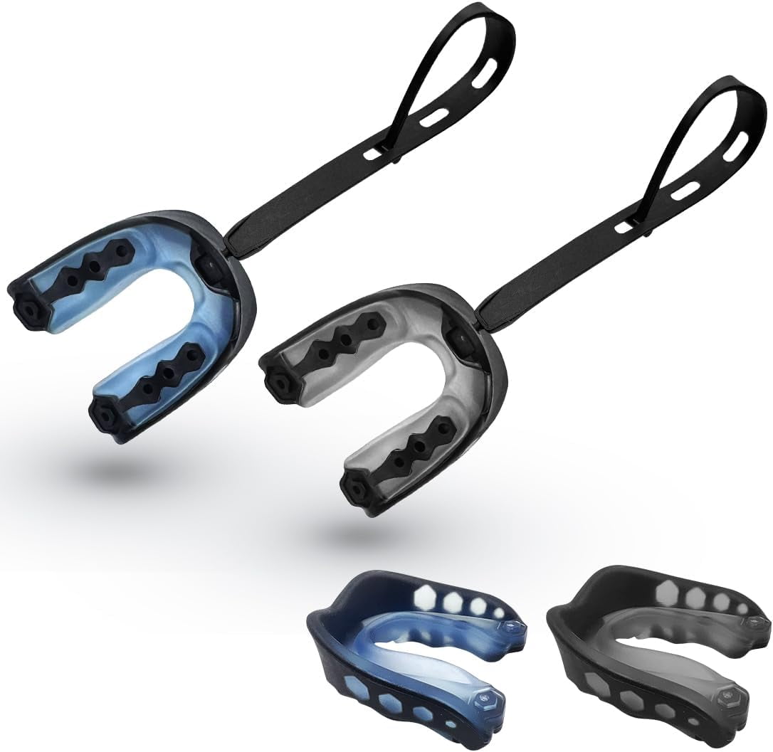 2PCS Sports Mouth Guard Mouthpiece Football Mouth Guard with Strap