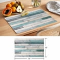 thumbnail image 6 of Turquoise Grey Wooden Placemats Set of 6 Farmhouse Teal Wood Place Mats Indoor Wipeable Table Mats Washable Cloth Dining Table Placemats for Kitchen Holiday Party Home Decor 13x19 Inch, 6 of 9