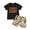 Black, variant on Toddler Boy Western Shorts Set 6 12 18 24 Months 3 Years Letter Print Short Sleeve T-Shirt with Horse Pattern Shorts 2Pcs Outfit