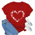 thumbnail image 2 of T-Shirts de la Saint-Valentin pour Femmes, T-Shirts Graphiques Cœur d'Amour, T-Shirts Graphiques Mignons pour Adolescentes, T-Shirts Décontractés Imprimés pour la Saint-Valentin, T-Shirt Col Rond Imprimé, Chandail pour Femmes, 2 of 8