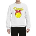 thumbnail image 2 of Wild Bobby, Tennis Mom Cute Bow Ribbon Tennis Ball, Mother's Day, Unisex Crewneck Graphic Sweatshirt, White, Small, 2 of 3