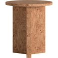 thumbnail image 4 of Henn&Hart 20" Scandinavian Round Wooden End Table, Side Table, Nightstand with X-Base for Living Room, Office, Family Room, or Bedroom, Honey Burl, 4 of 15