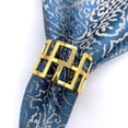 thumbnail image 4 of Servilleta de metal de hotel de 12 piezas con anillo de servilleta dorado con patrón de gran muralla (oro + plata), 4 of 5