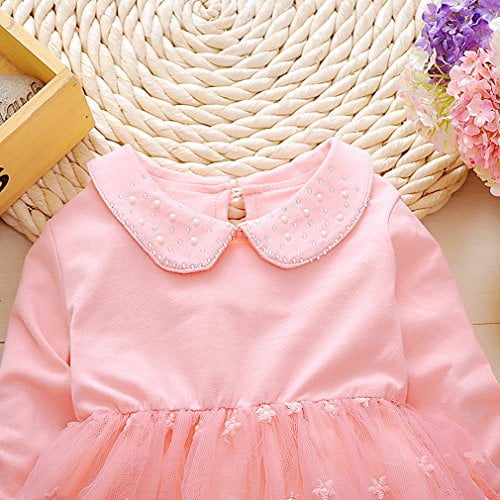 Peacolate 6M-4Years Spring Autumn Baby Girls Sets Denim 3 Pcs Clothes Long Sleeve T-Shirt Denim Jacket and Jeans,Orange Lace,2-3Years