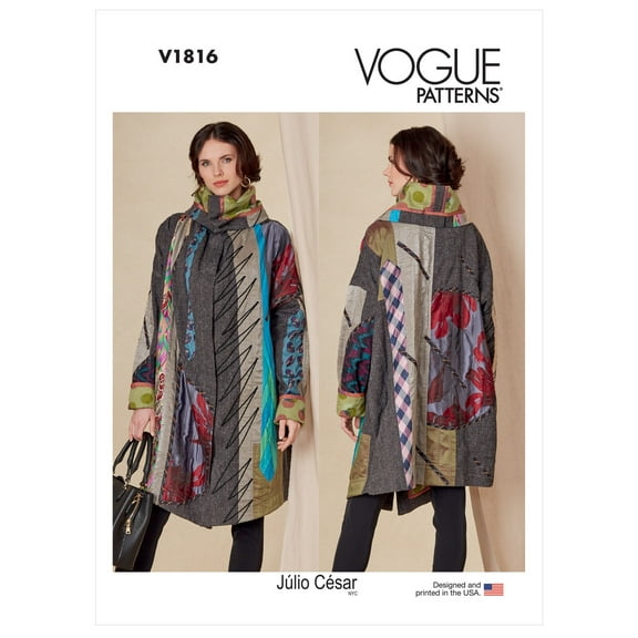 Vogue Sewing Pattern V1816 - Misses' Reversible Coat, Size: A (XS-S-M-L-XL)