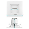 thumbnail image 3 of Luxrite 4 inch Square LED Recessed Can Lights, 14W=75W, 5 Color Options 2700K-5000K, 950 Lumens, Dimmable, Wet Rated, Baffle Trim 6-Pack, 3 of 7