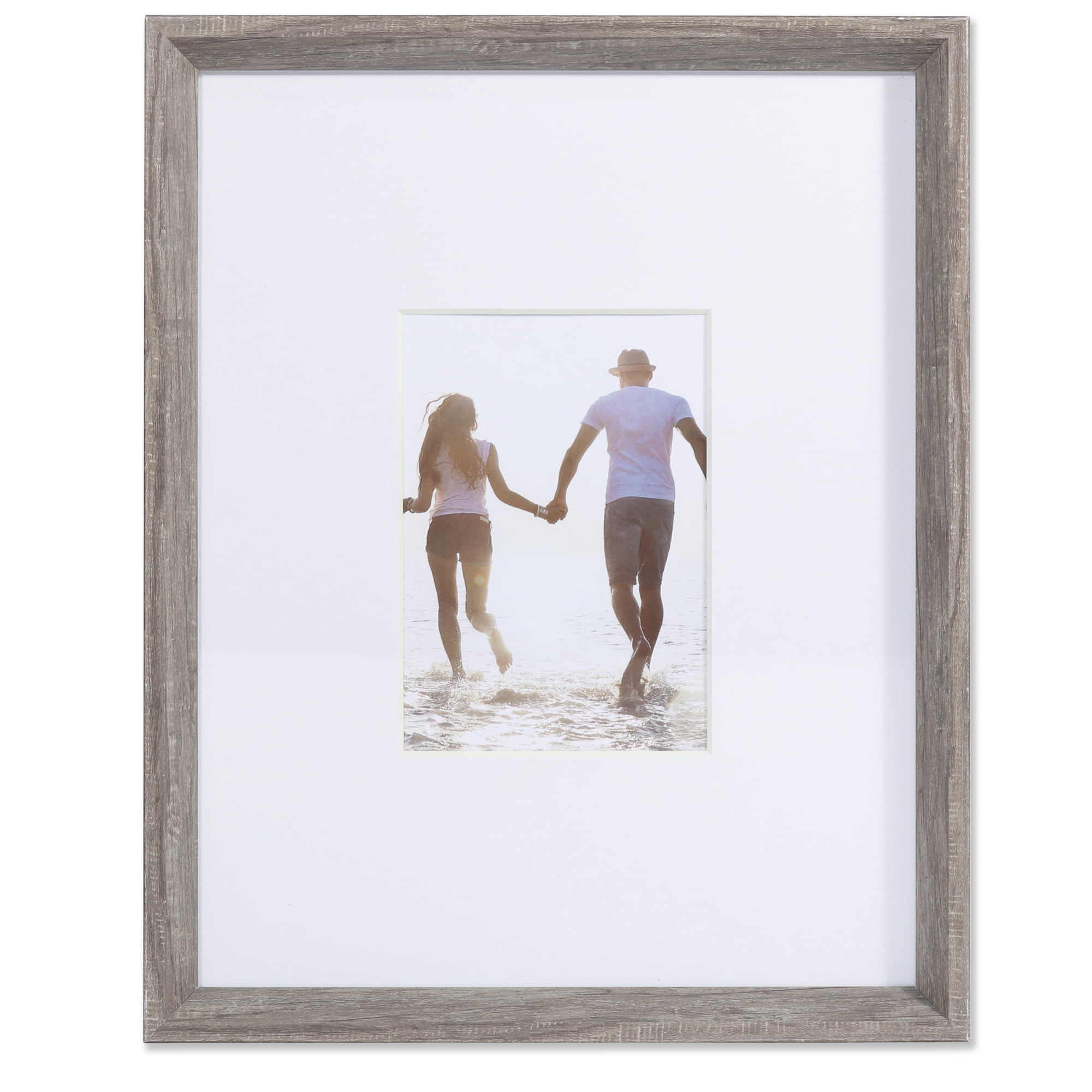 Lawrence Frames 5x7 Wide Border Matted Frame Gallery Gray 11x14