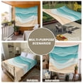 thumbnail image 6 of Turquoise Large Tapestry for Bedroom Wall Hanging Tapestry, Ocean Wave Stripes Modern Abstract Beach Ceiling Backdrop Tapestries Poster Blanket Wall Decor for Teens Room Living Room Dorm 100" x 59", 6 of 8