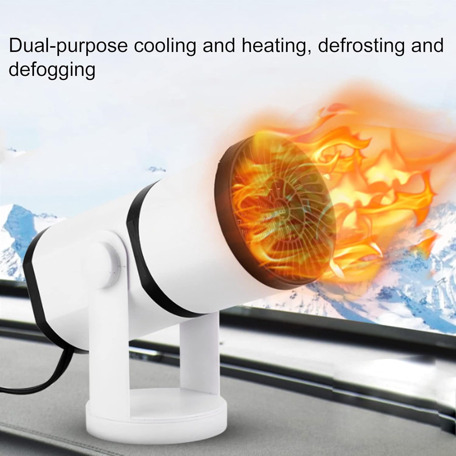 MUSICOZY Car Heater Fan,150W 2 in 1 Heating Cooling Portable Car Heater with Cigarette Lighter plug,Windshield Defogger Defroster Automobile Windscreen Heater in 359 Degree Rotary for All Car (12V)