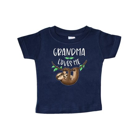 

Inktastic Grandma Loves Me Cute Sloth and Baby Gift Baby Boy or Baby Girl T-Shirt