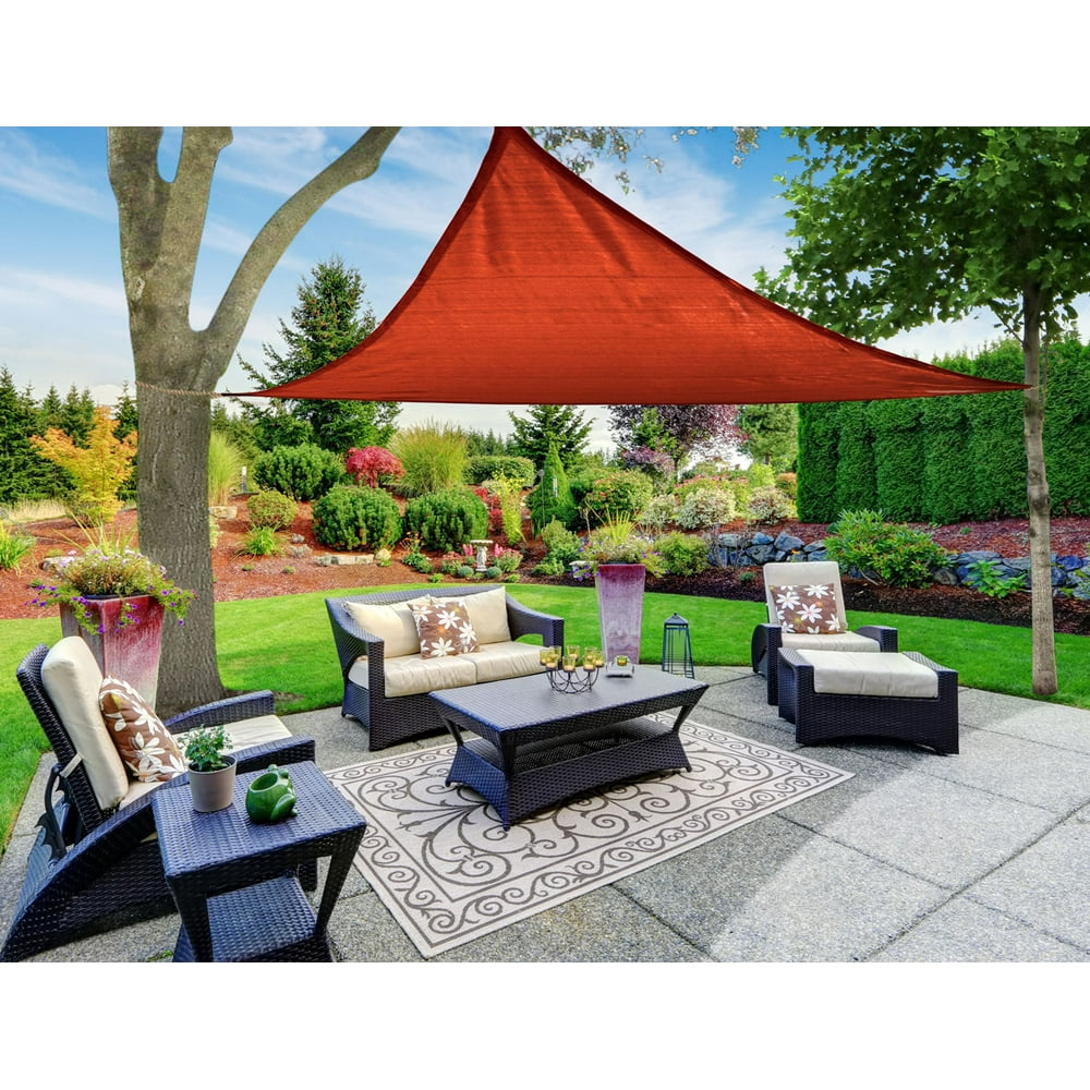 Shadesheet by Boen Sun Shade Sail Canopy, Triangle, Red, 12'x12'x12