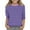 #35 Purple, variant on 3/4 Sleeve T-Shirt for Girls Striped Crew Neck Top Basic Stretch Tee Loose Casual Thermal Sweatshirt Kids Fall Winter Clothes Tunic Tops Cute Loose Color Block Long Sleeve Top 4-15 Years