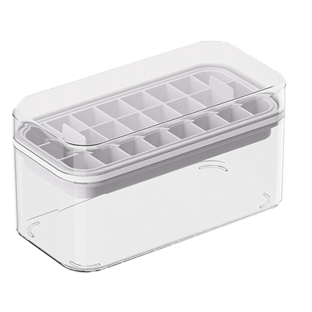 Ice Cube Ice Cube Mold Ice Storage Ice Box - Ice Cube 24 Rejillas (Transparent White PP + Silicone) Adepaton CPB-US-CJZ120-1