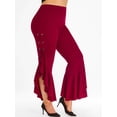 thumbnail image 1 of Pantalones Falda Ancha Llamarada Tamaño Plus Rosegal Pantalones de talla grande, 1 of 5
