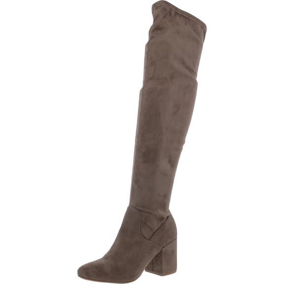 Bar III Womens Gabrie Faux Suede Block Heel Over-The-Knee Boots