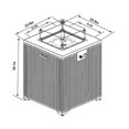 thumbnail image 3 of Lisonu 24-inch Propane Fire Pit Table, 50,000 BTU Square Outdoor Gas Fire Column with Ceramic Tile Top & Wicker Base, Includes Wind Guard & Cover for Patio Garden, ETL Certified - Espresso, 3 of 11