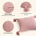 thumbnail image 2 of Tassel Throw Pillow Covers 18 x 18in Boho Decorative Pillow Covers with Fringe, Soft Washable Cushion Cases for Sofa Couch Bed Bedroom Living Room Home Decor, 2 of 8